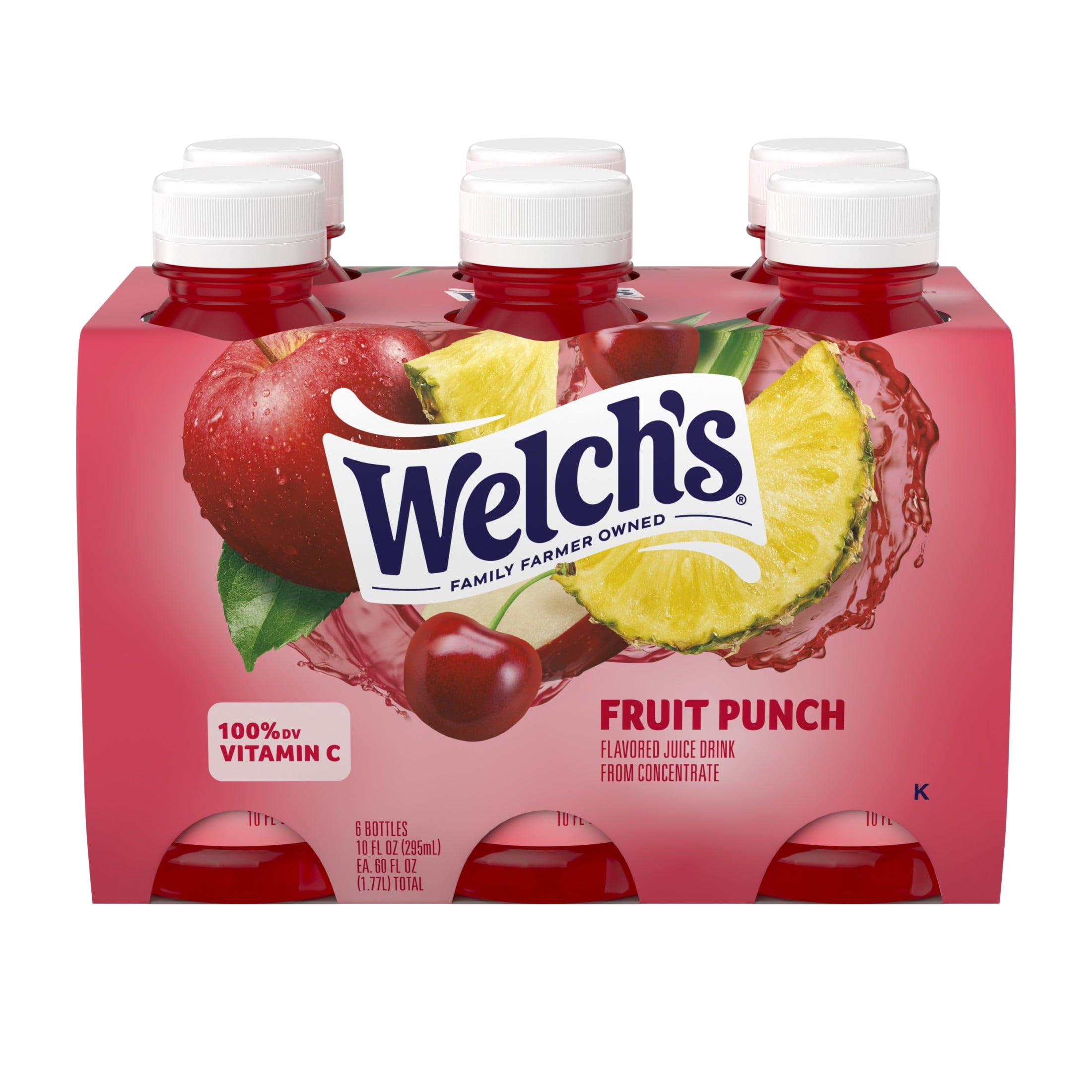 Welch's Fruit Punch Juice Drink 10 fl oz 6 Pack