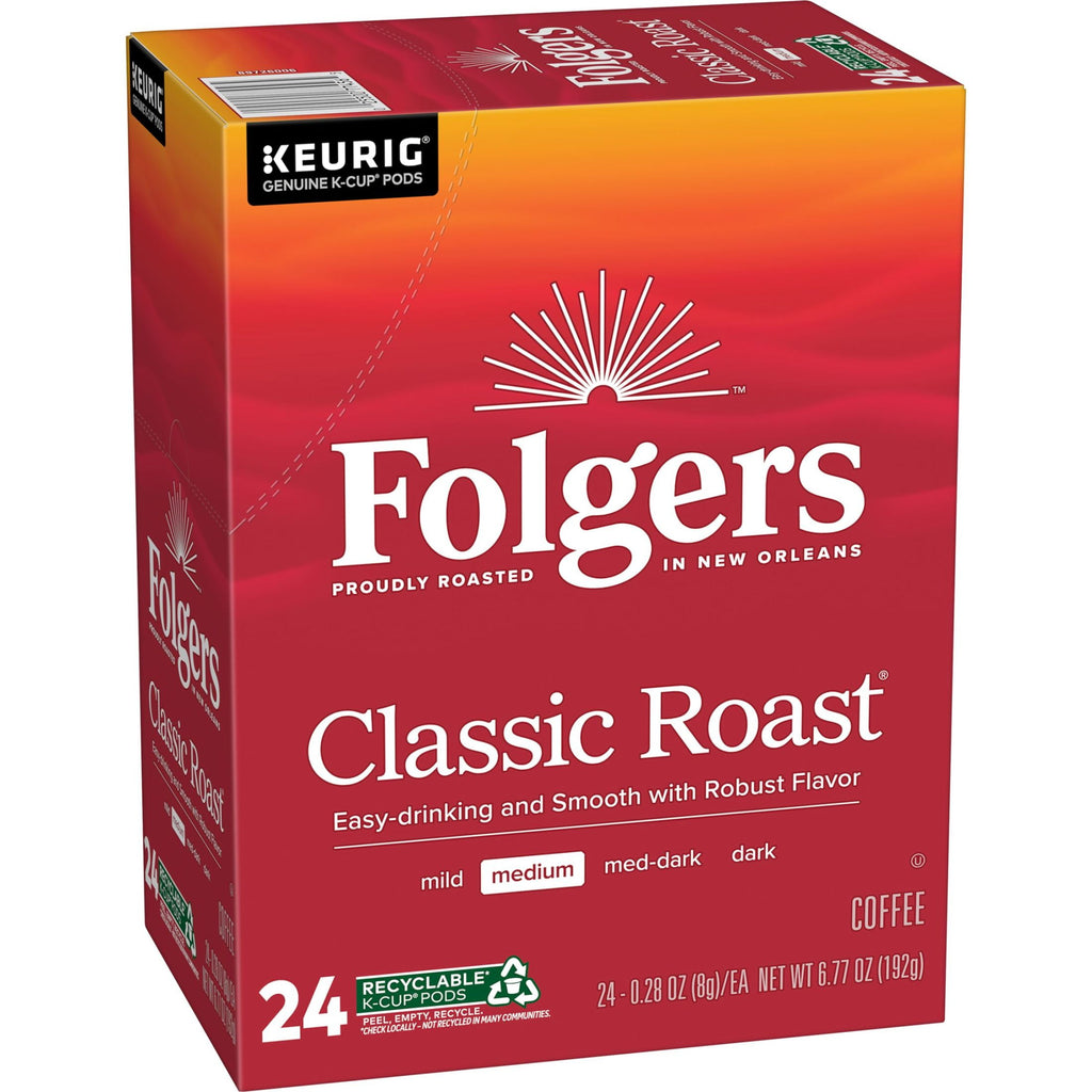 Folgers Classic Roast Medium Roast Coffee Keurig K Cup Pods 24 Count