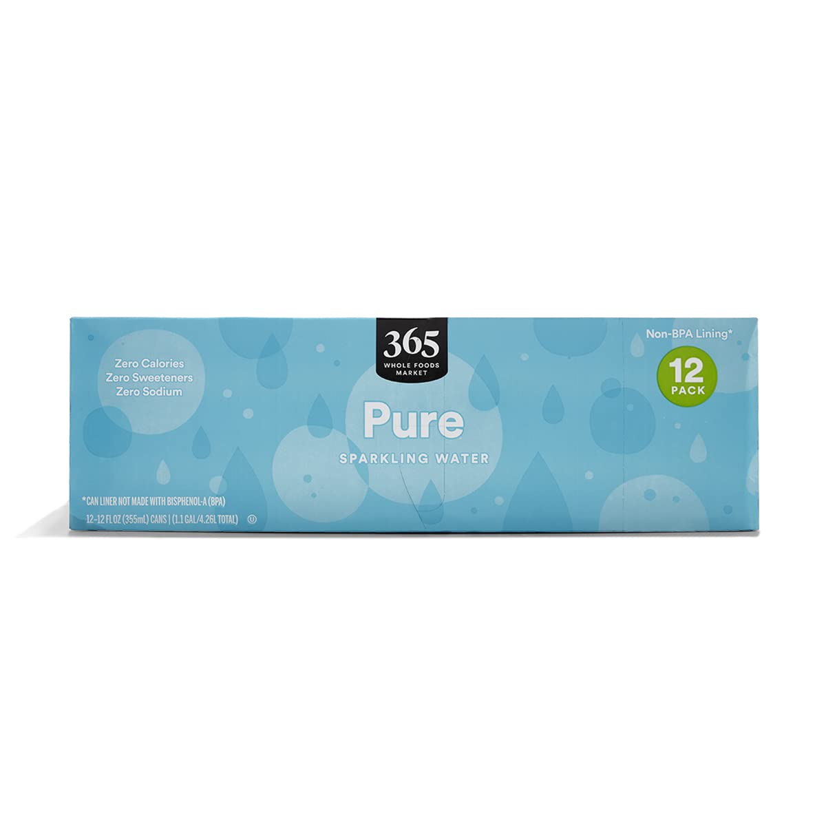 Sparkling Water Pure 12 Fl Oz 12 Count 365 By Whole Foods Market