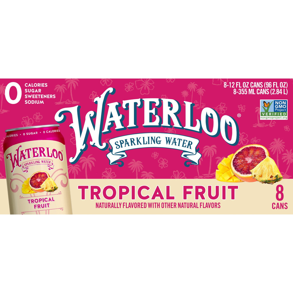 Waterloo Sparkling Water Tropical Fruit 12 fl oz 8 Count