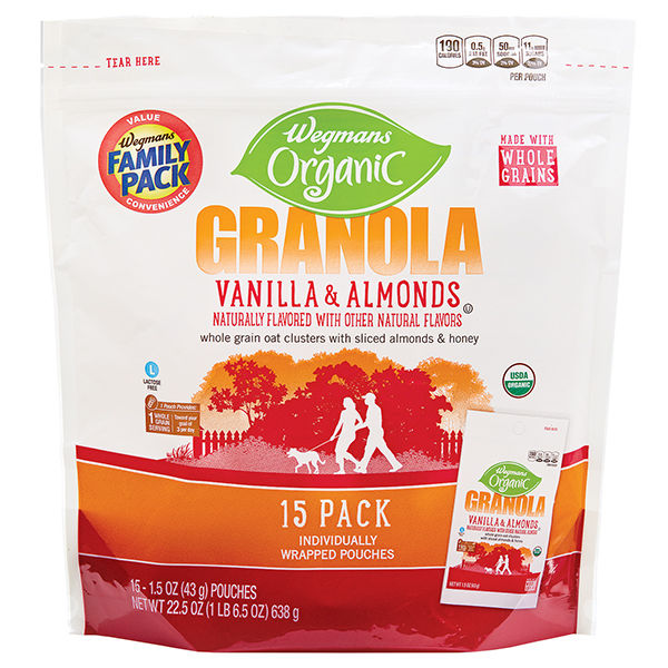 Wegmans Organic Vanilla & Almond Granola 1.5 oz 15 Count