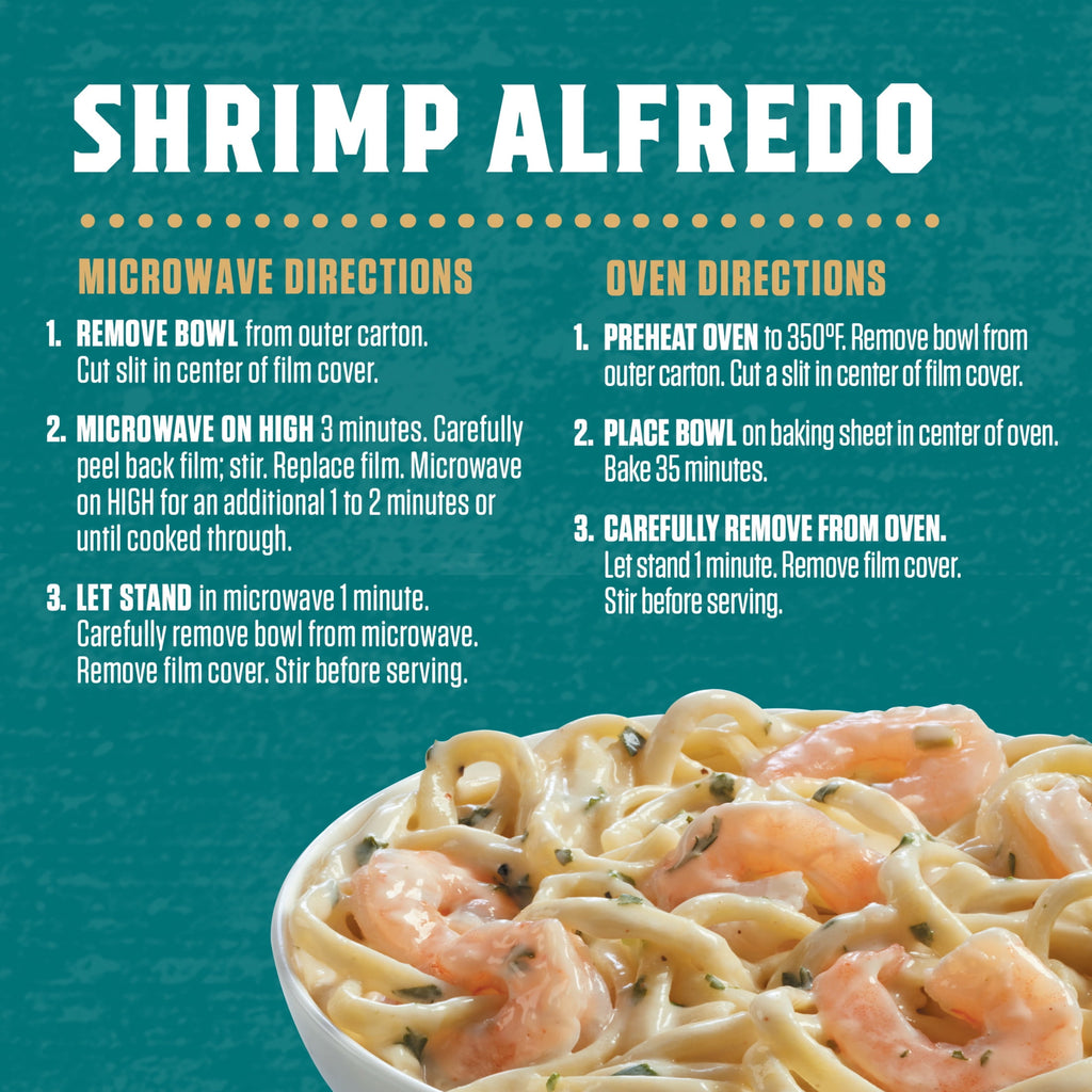 Zatarain's Frozen Shrimp Alfredo Pasta Meal 10.5 Oz