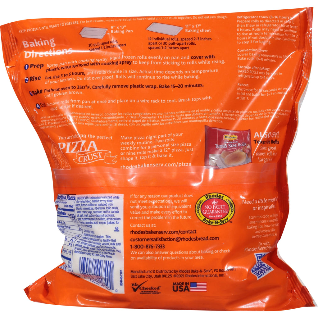 Rhodes Bake-N-Serv Yeast Dinner Rolls Frozen 3 Lbs 36 Count