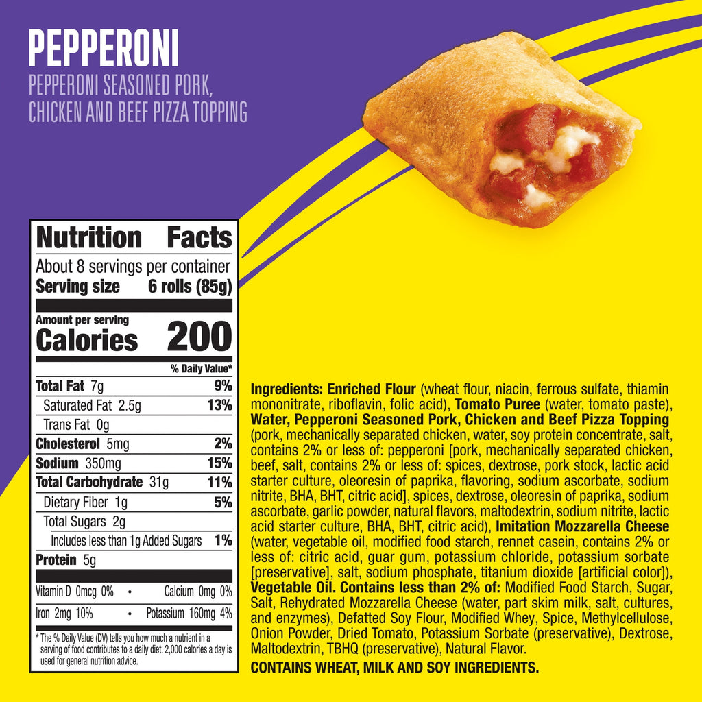 Totino's Pepperoni Pizza Rolls Snacks Frozen 24.8 Oz 50 Count