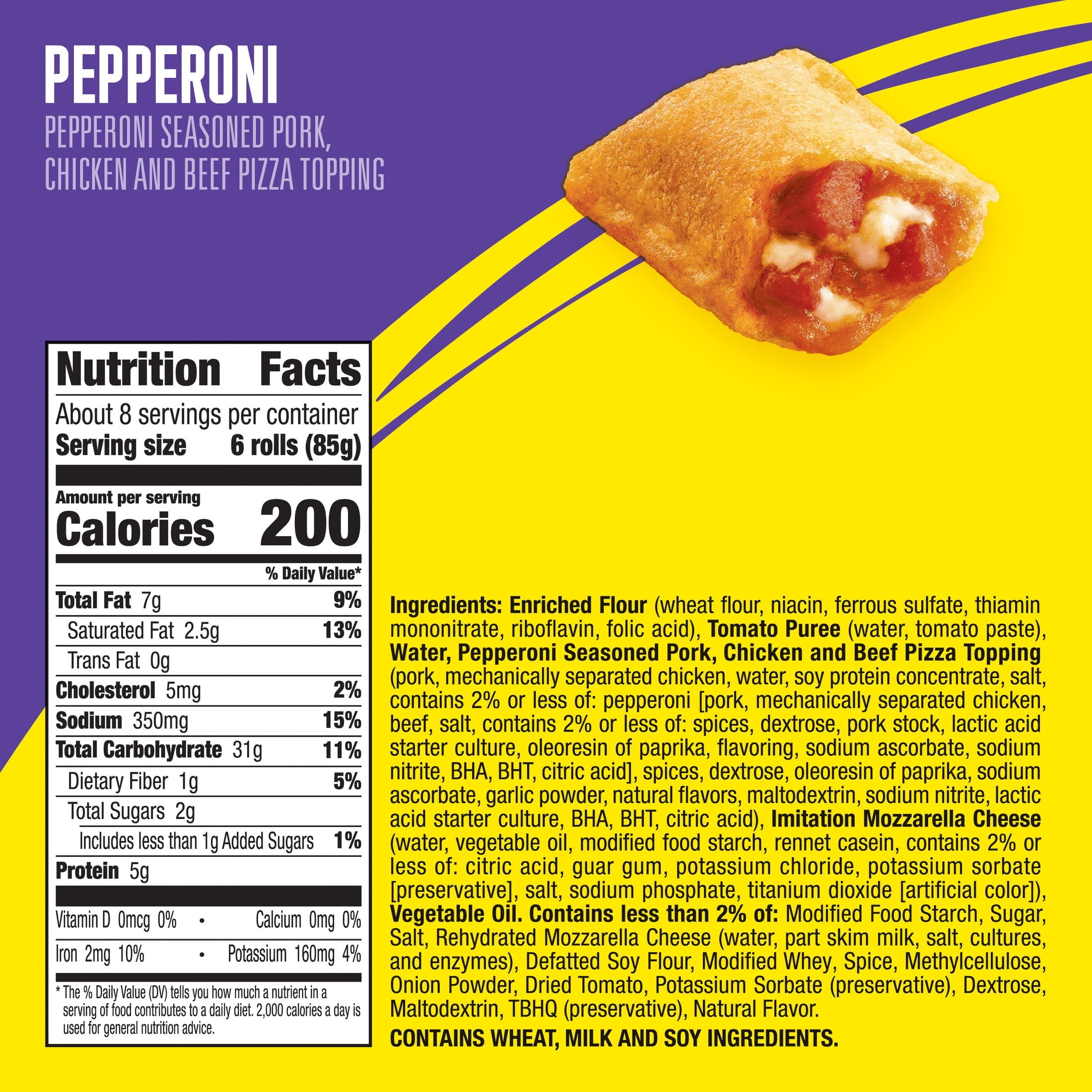 Totino's Pepperoni Pizza Rolls Frozen Snacks 24.8 Oz 50 Count