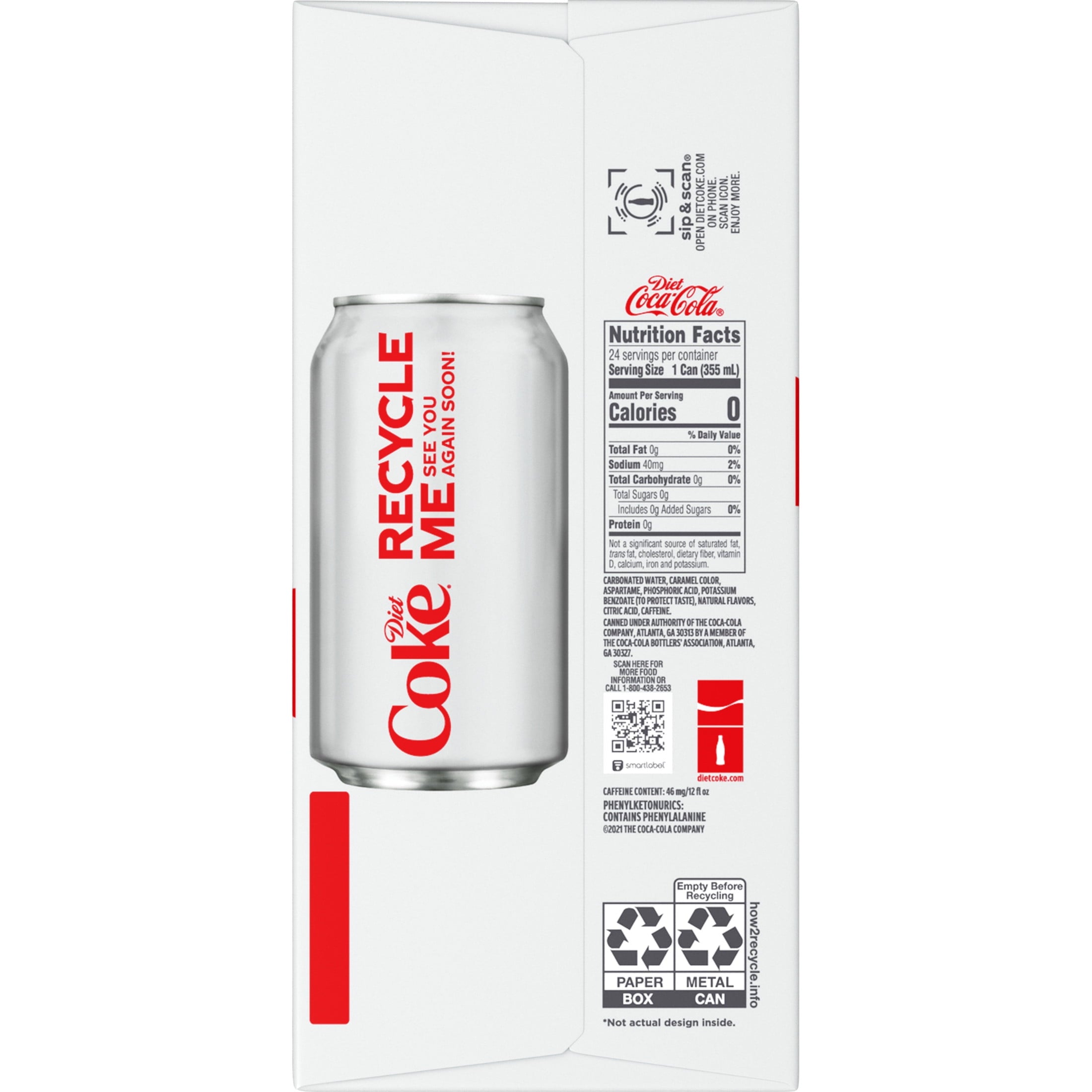 Diet Soda Pop Cans 12 Fl Oz 24 Pack Diet Coke