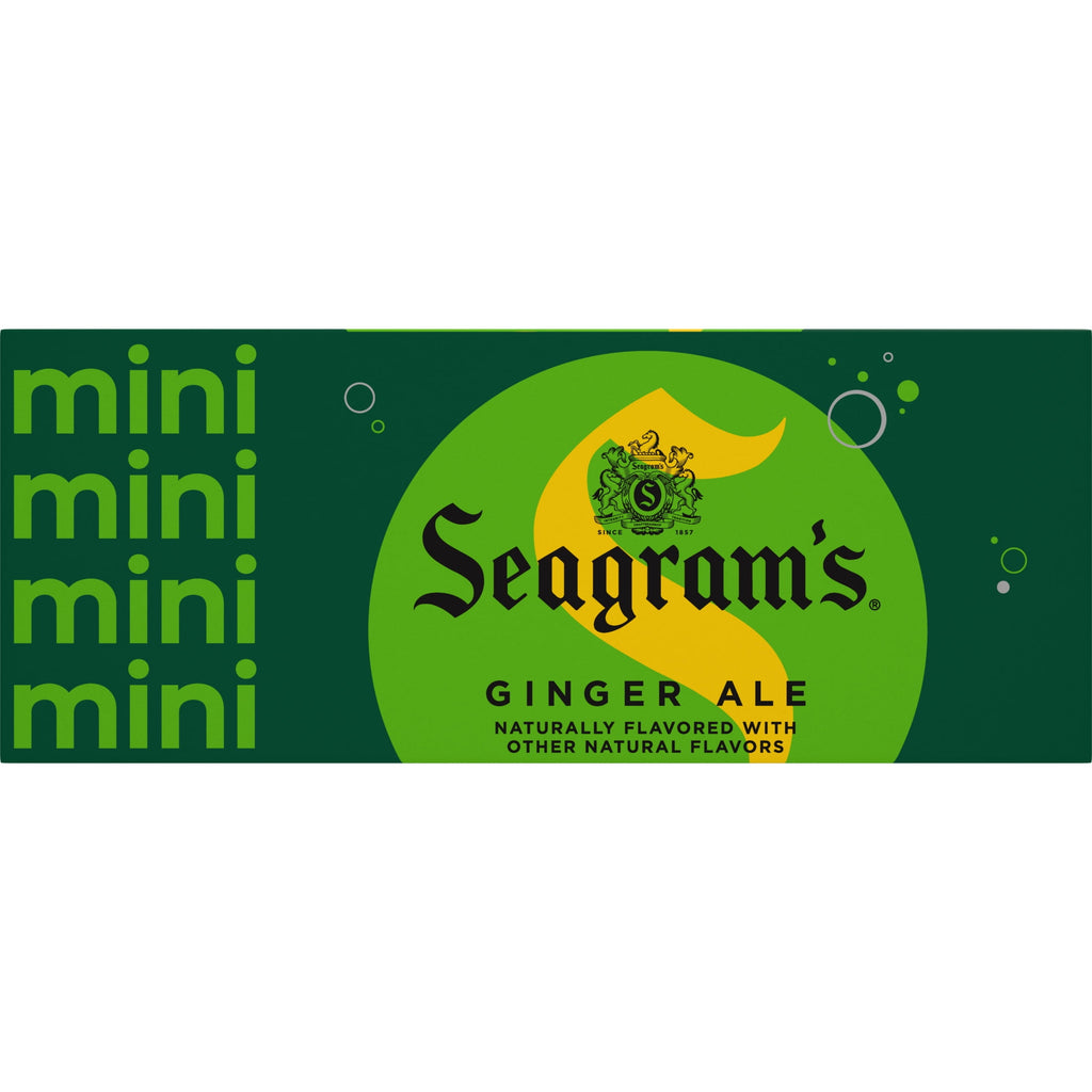 Seagram's Ginger Ale Soda Pop Mini Cans 7.5 Fl Oz 10 Pack