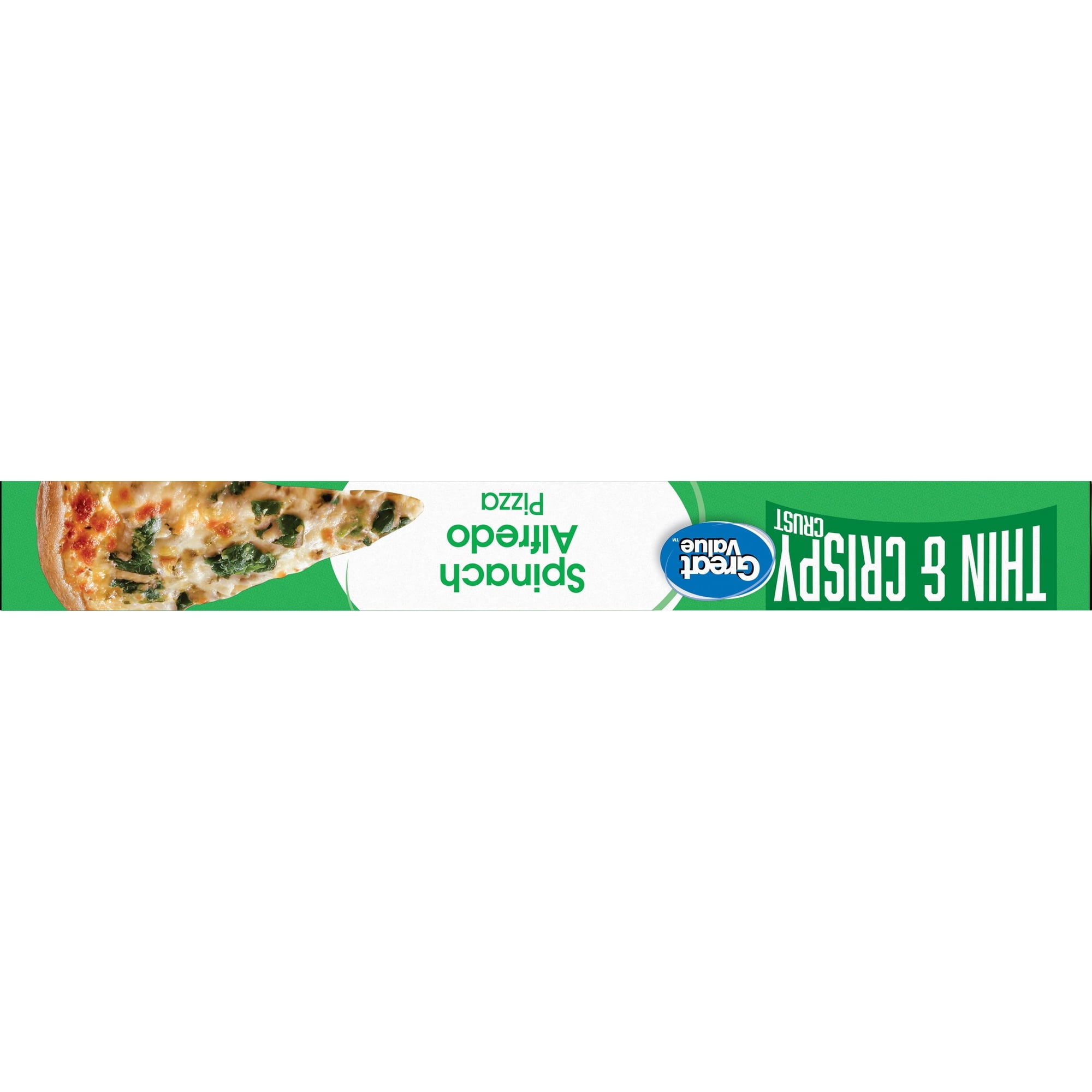 Great Value Thin and Crispy Crust Spinach Alfredo Frozen Pizza 17.45 Oz