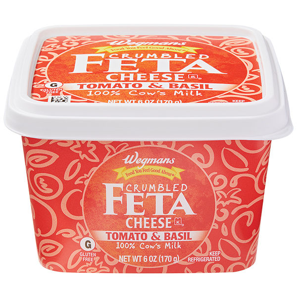 Wegmans Crumbled Feta Cheese Tomato & Basil 6 Oz