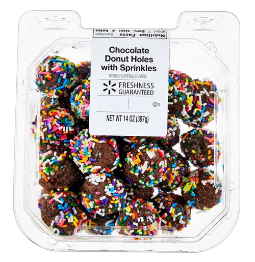 Chocolate Donut Holes with Sprinkles 14 Oz 28 Count Freshness Guaranteed
