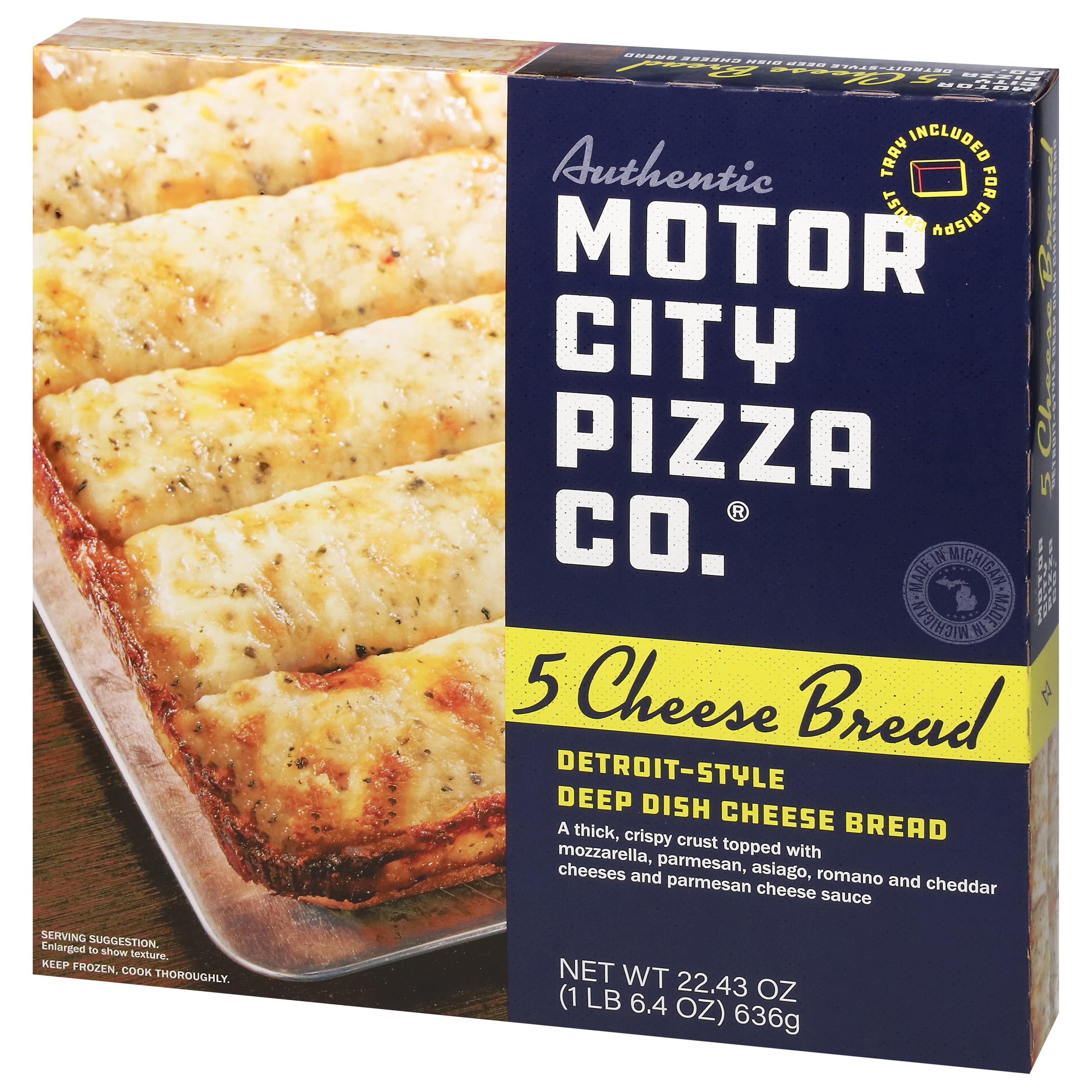 Authentic Motor City Pizza Co. Detroit Style 5 Cheese Bread 22.43 Oz Frozen