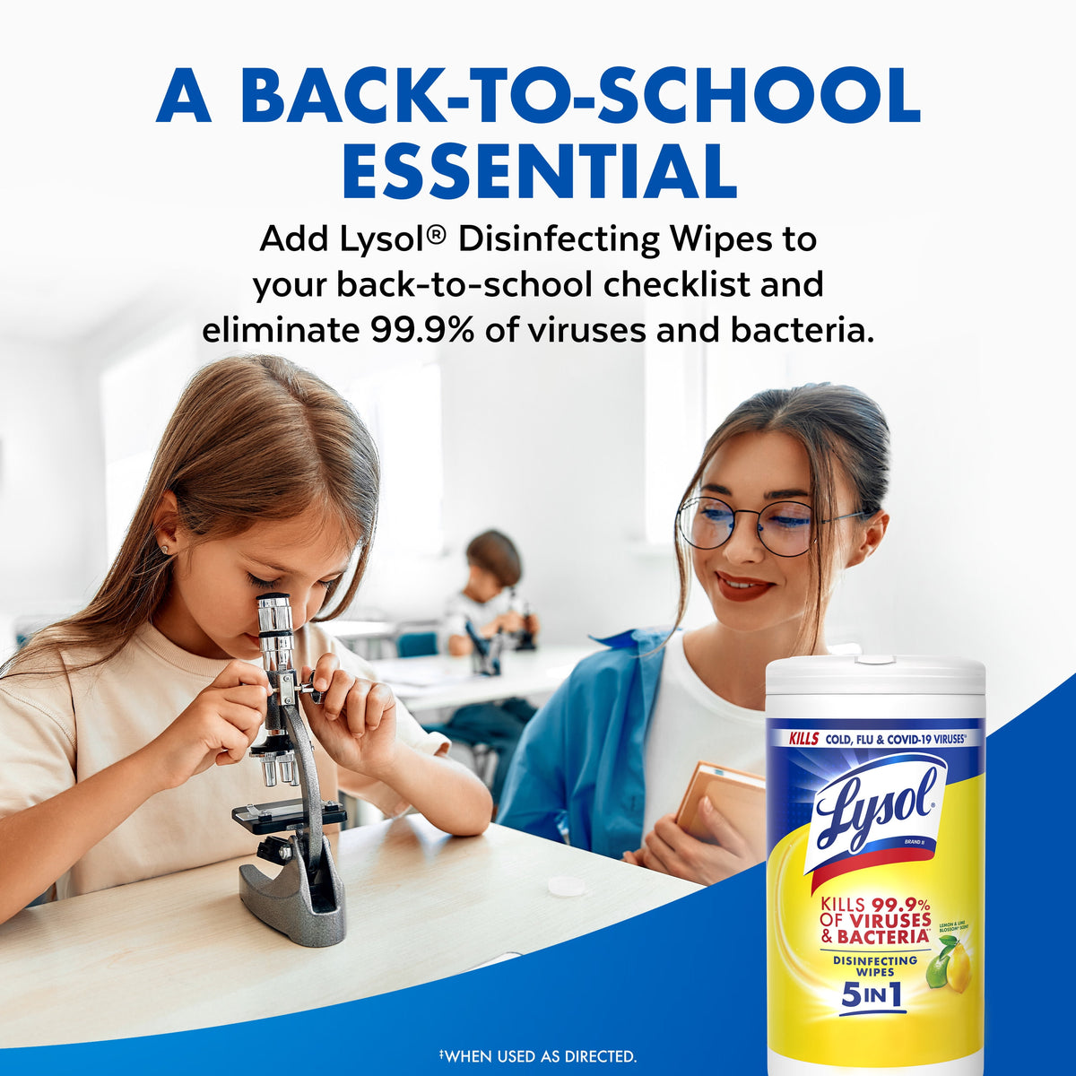 Lysol Disinfecting Wipes Multi Surface Antibacterial Cleaning Lemon & Lime Blossom Scent 80 Count