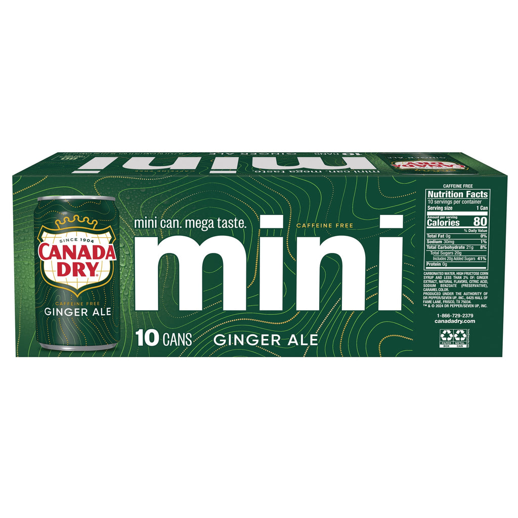 Canada Dry Caffeine Free Ginger Ale Soda Pop Cans 7.5 Fl Oz 10 Pack