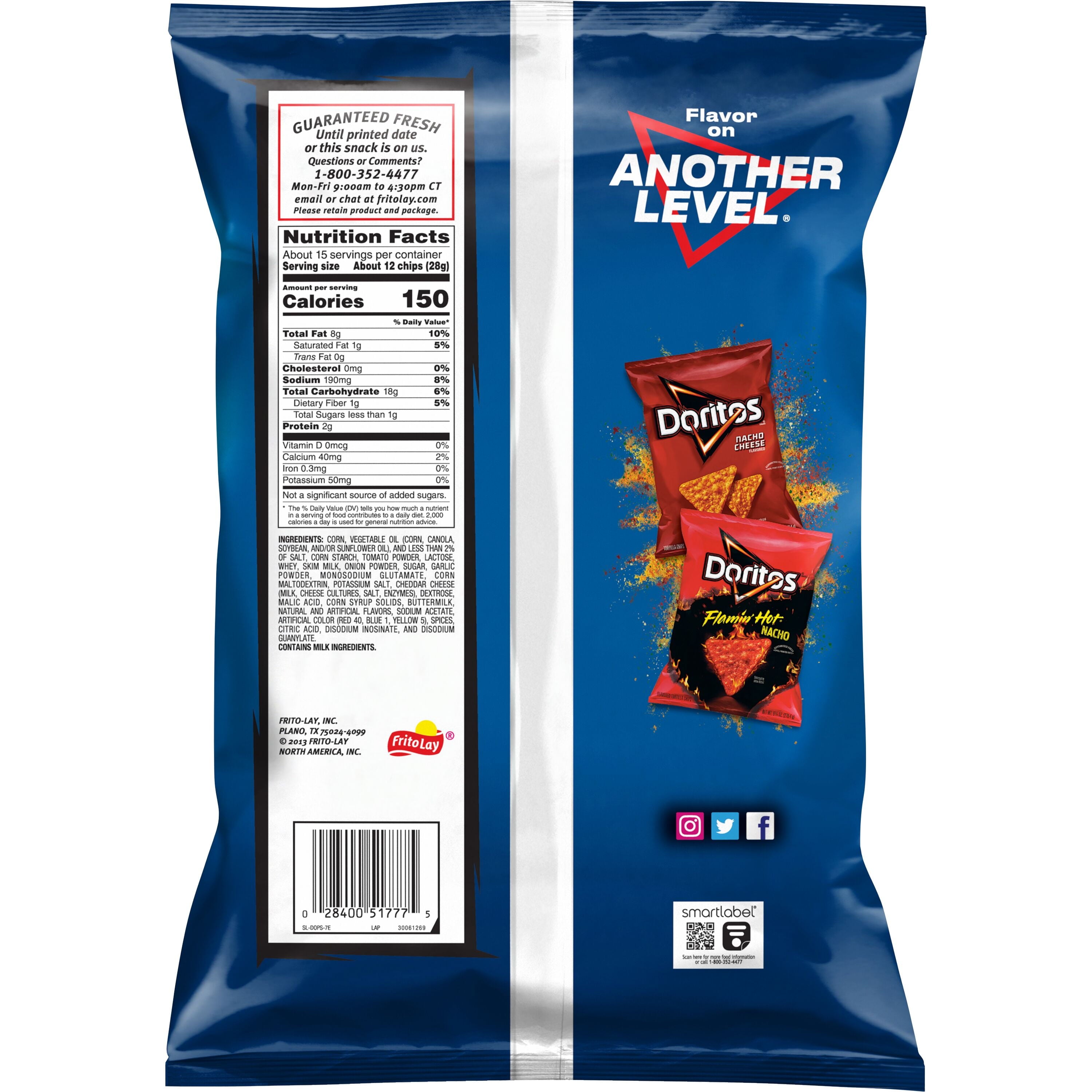 Cool Ranch Flavored Tortilla Chips Party Size 14.5 Oz 1 Count Doritos