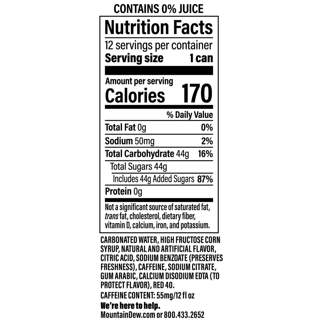 Mountain Dew Dragon Fruit Soda Pop Cans 12 Fl Oz 12 Pack