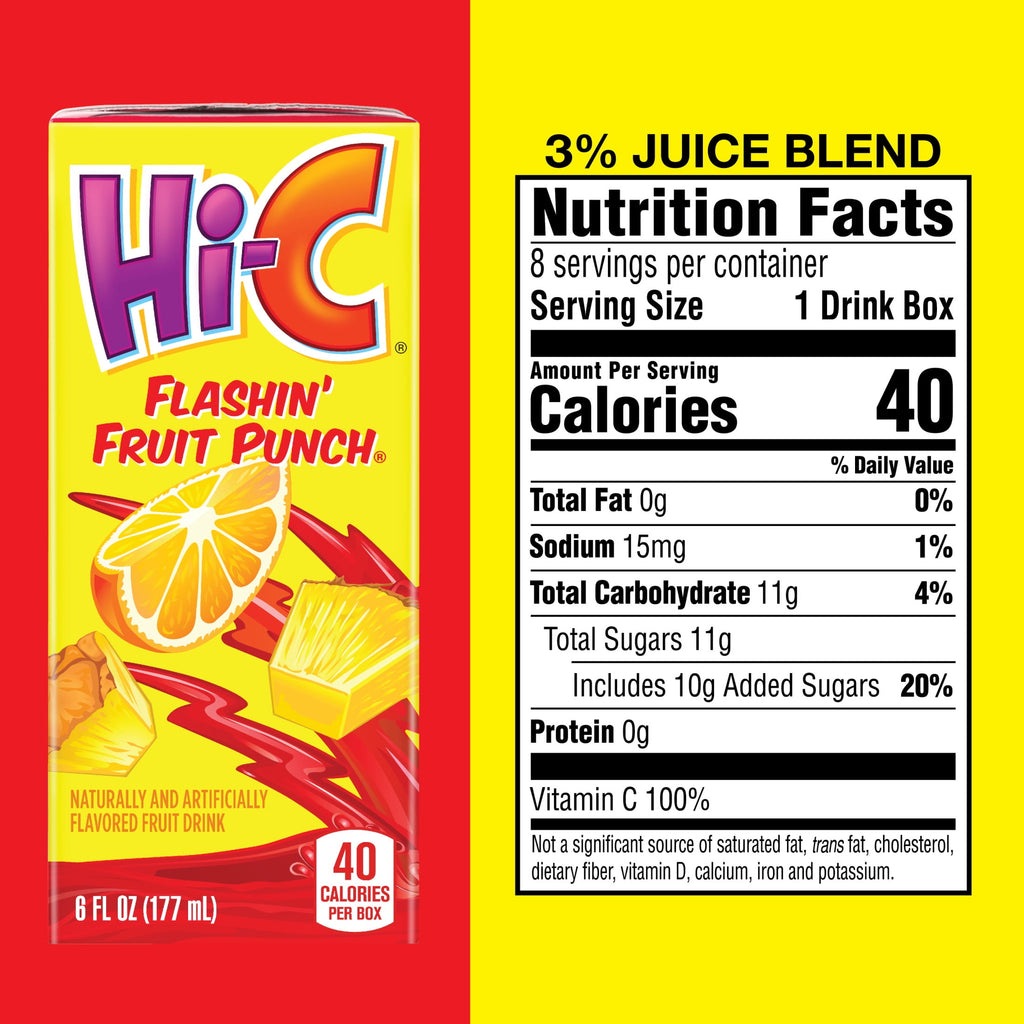Hi-C Flashin' Fruit Punch Juice Drink 6 fl oz 8 Pack