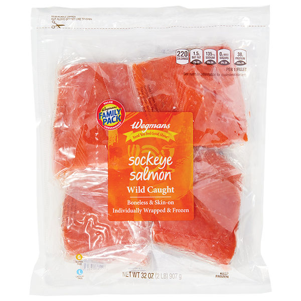 Wegmans Wild Caught Sockeye Salmon Fillets Family Pack 2 Lb