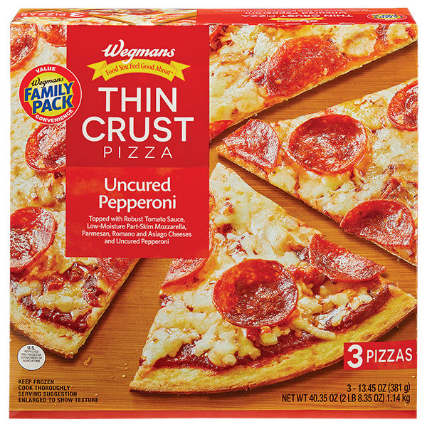 Wegmans Frozen Thin Crust Uncured Pepperoni Pizza 3 Pack 40.35 oz