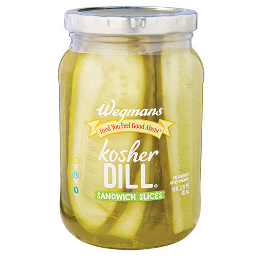 Wegmans Kosher Dill Sandwich Slice Pickles 16 Fl Oz