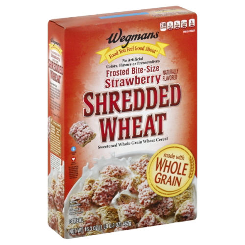 Wegmans Frosted Bite-Size Strawberry Shredded Wheat Cereal 18 oz