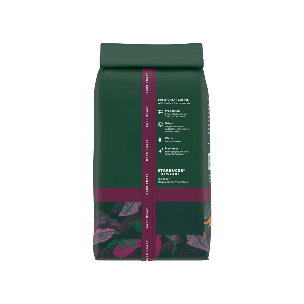 Starbucks at Home Sumatra Naturally Caffeinated Dark Roast Ground Coffee 18 oz Bag