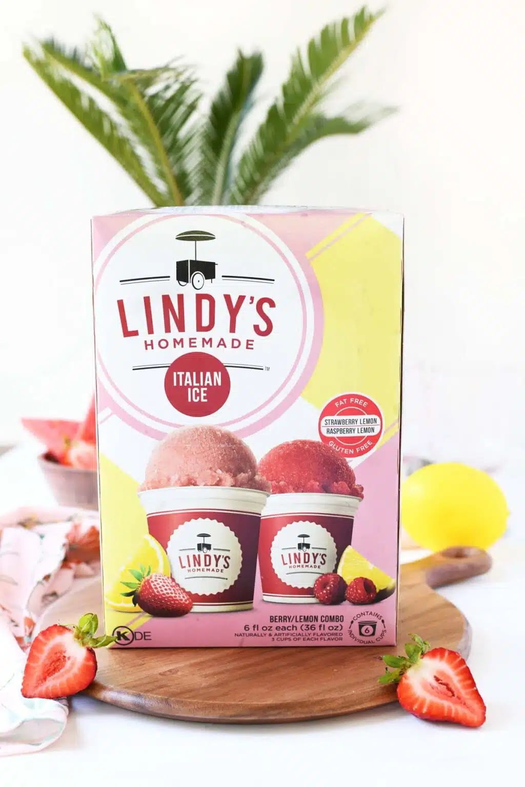 Lindy's Homemade Italian Ice Cups Watermelon Strawberry 6 Count 36 Fl Oz