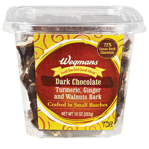 Wegmans Dark Chocolate Turmeric Ginger and Walnuts Bark