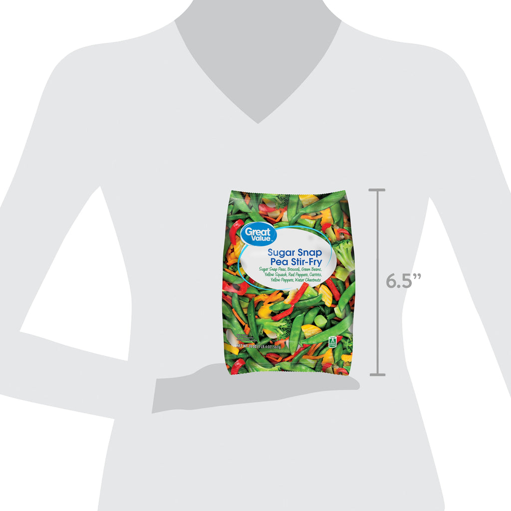 Great Value Sugar Snap Pea Stir-Fry Frozen Vegetable Mix 20 Oz