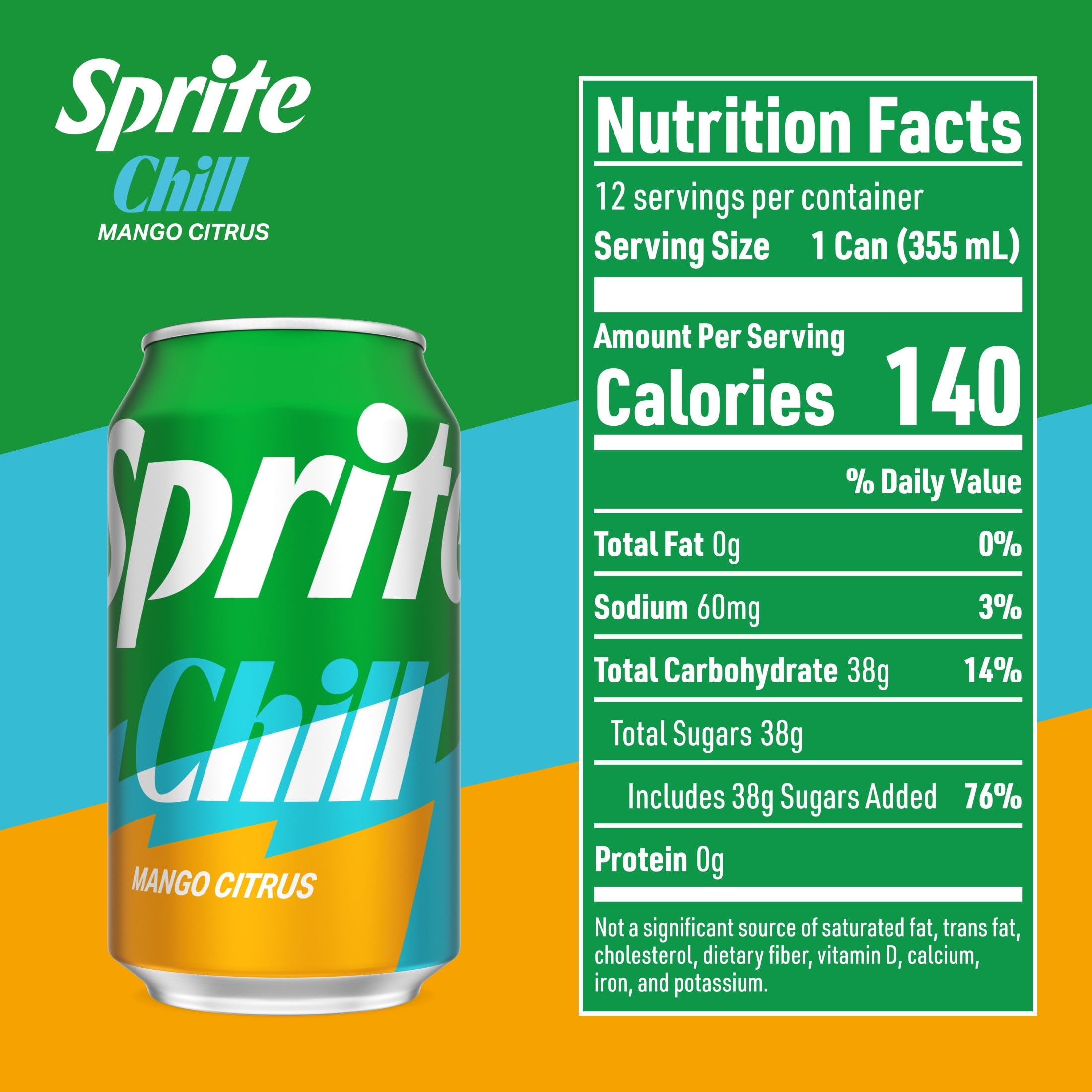 Sprite Chill Mango Citrus Soda Pop Cans 12 Fl Oz 12 Pack