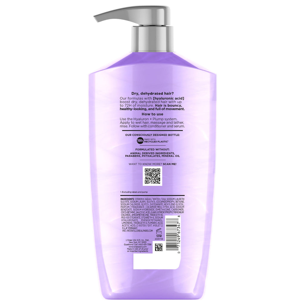 L'Oreal Paris Elvive Hyaluron Plump Hydrating Shampoo for Dry Hair 26.5 fl oz
