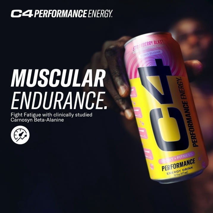 C4 Performance Energy Drink Strawberry Blast 16 fl oz Single Can