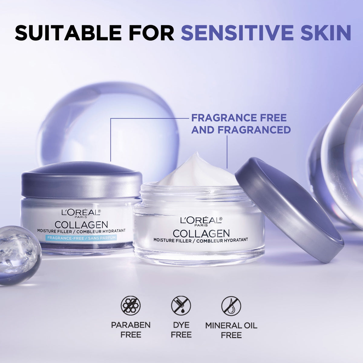 L'Oreal Paris Collagen Moisture Filler Face Cream Anti-Aging Moisturizer for Wrinkles 48HR Hydration 1.7 oz