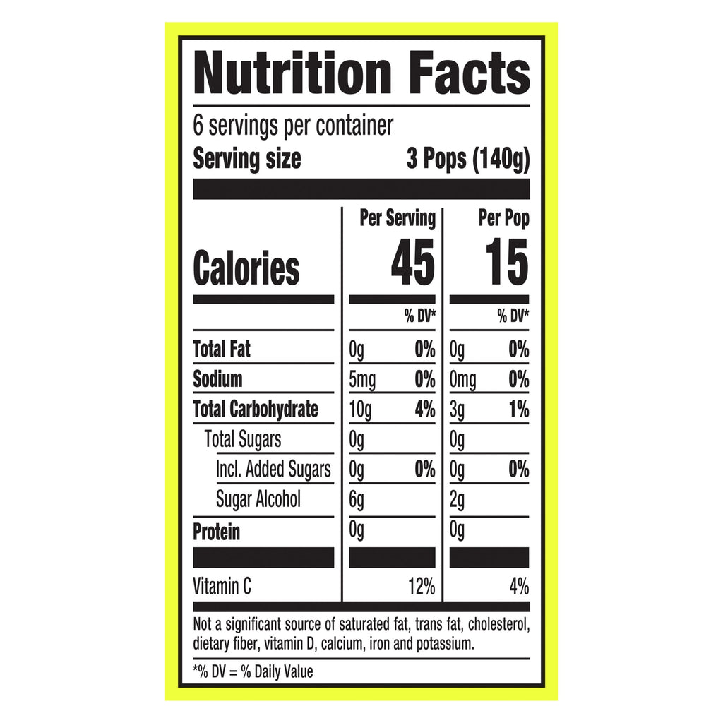 Popsicle Tropicals Ice Pops Orange Grape Pineapple 18 Count 29.7 Fl Oz