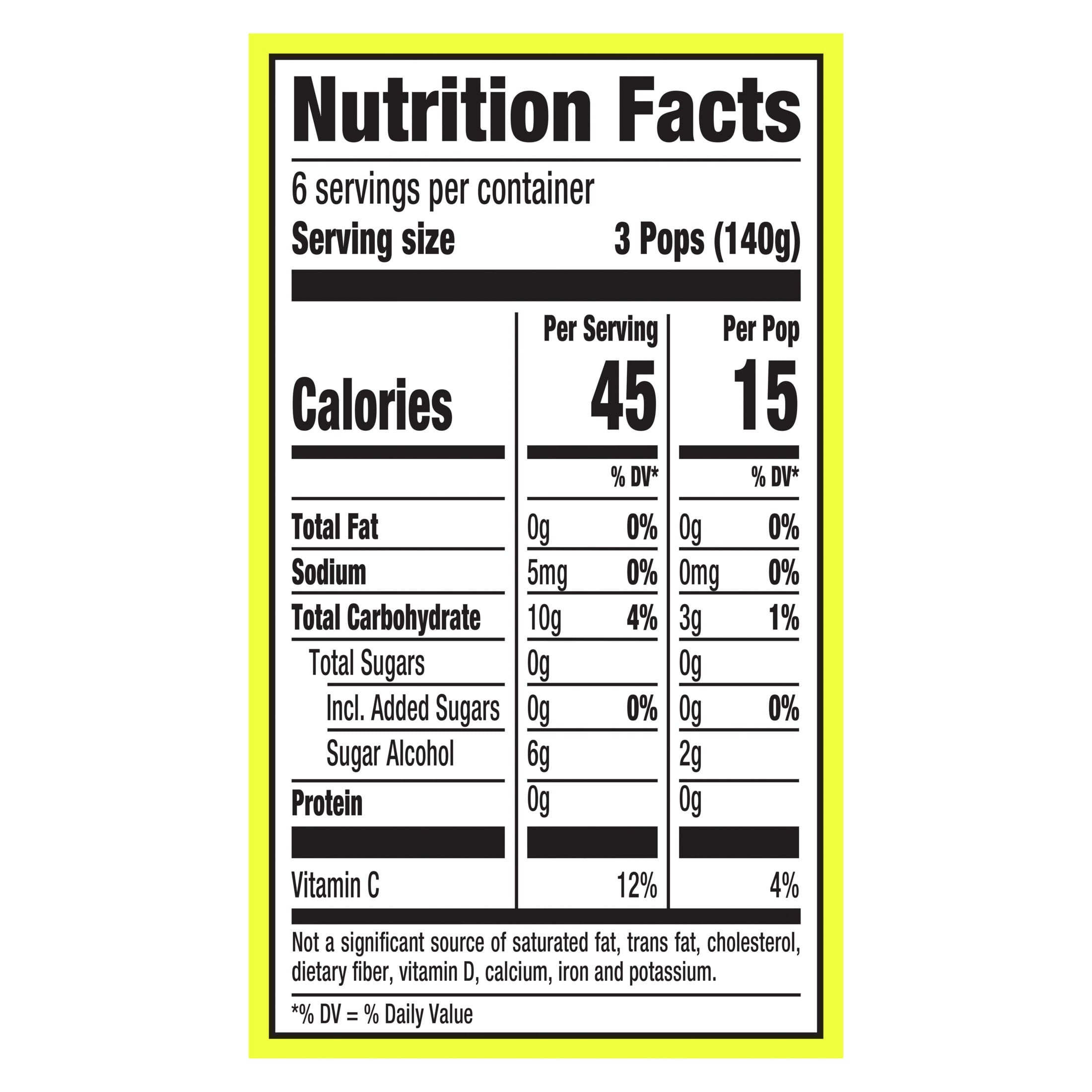 Popsicle Tropicals Ice Pops Orange Grape Pineapple 18 Count 29.7 Fl Oz