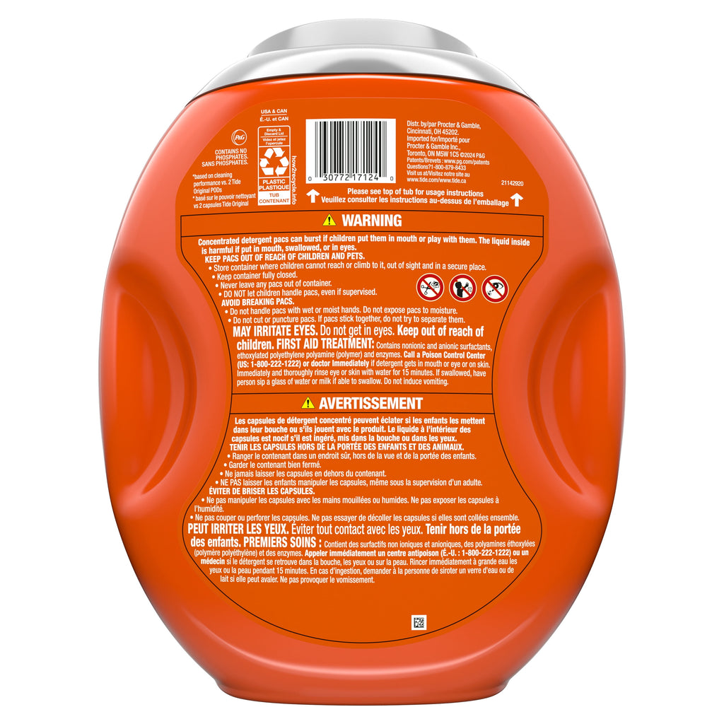 Tide Power PODS Oxi Boost Laundry Detergent Pacs Stain Remover 45 Count