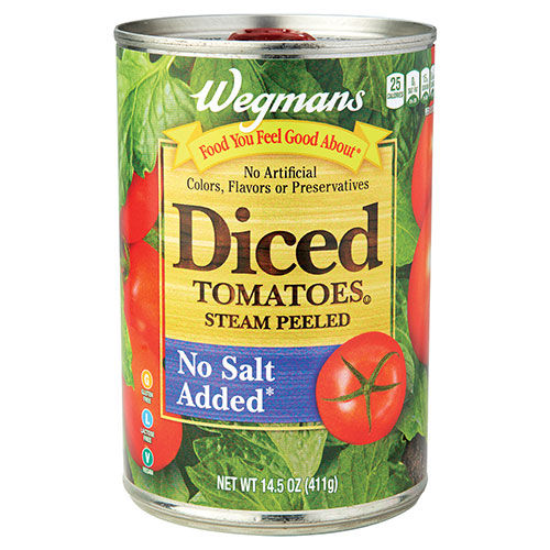 Wegmans Diced No Salt Added Tomatoes 14.5 Oz