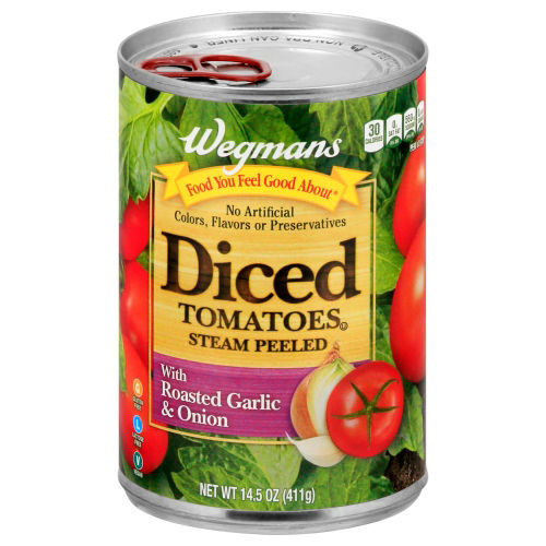 Wegmans Diced Tomatoes with Roasted Garlic & Onion 14.5 Oz