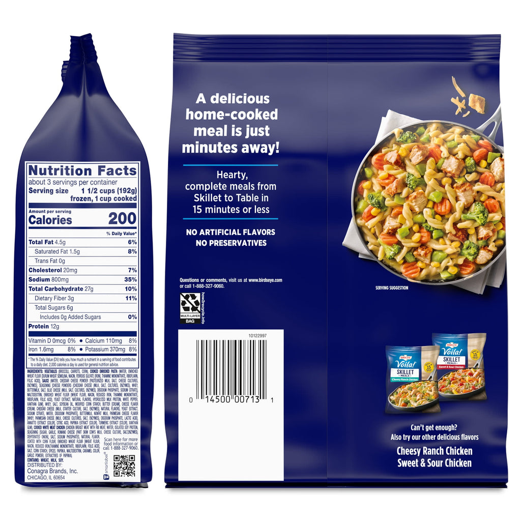 Birds Eye Voila! Three Cheese Chicken Skillet Meal Frozen 21 Oz