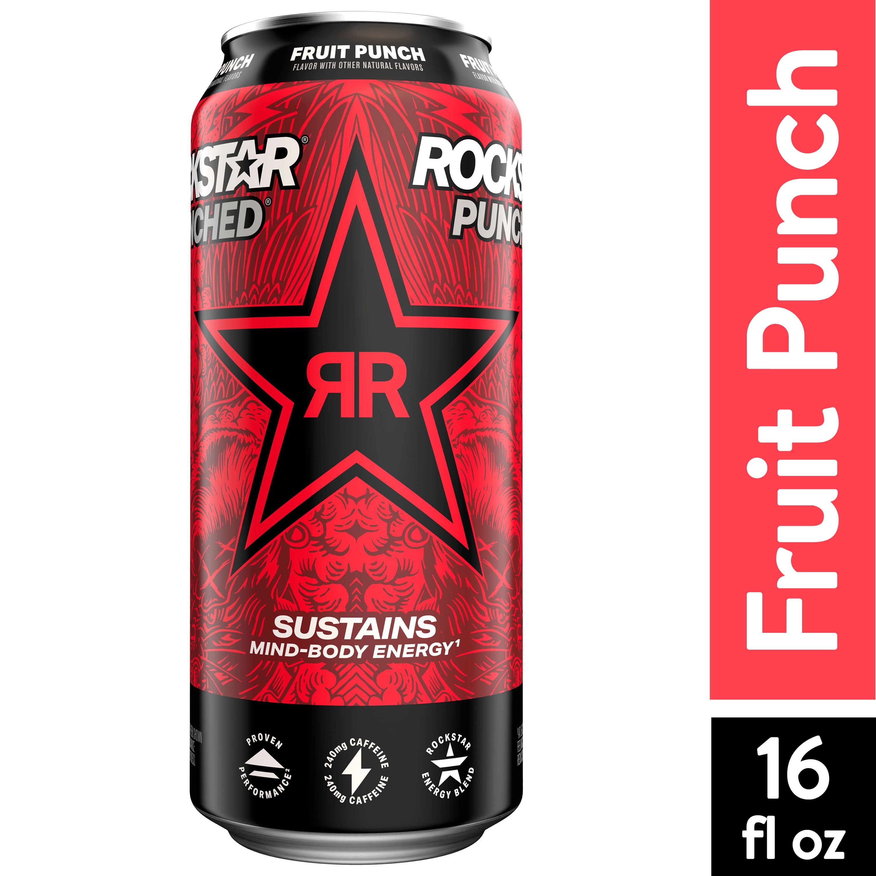 Rockstar Punched Fruit Punch Energy Drink 16 fl oz Single Can