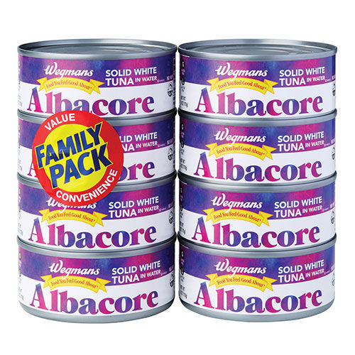 Wegmans Solid White Albacore Tuna in Water 8 Pack 6 Oz Cans