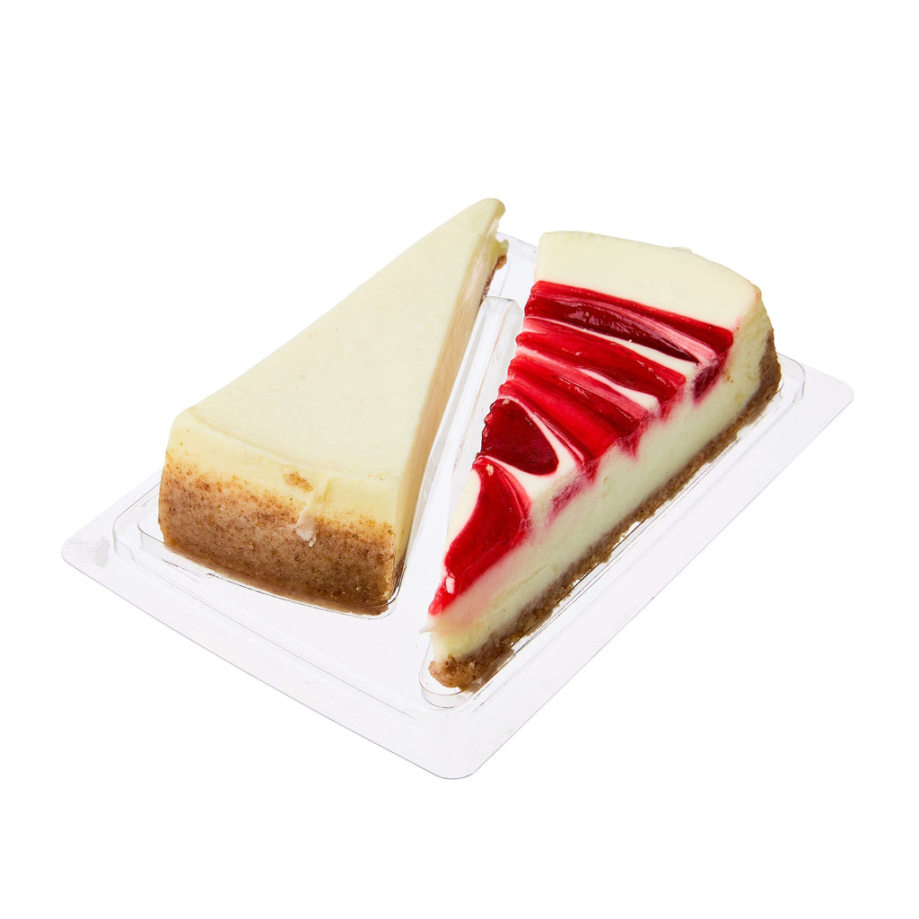 New York Style & Strawberry Swirl Cheesecake 6 Oz 2 Slices Freshness Guaranteed