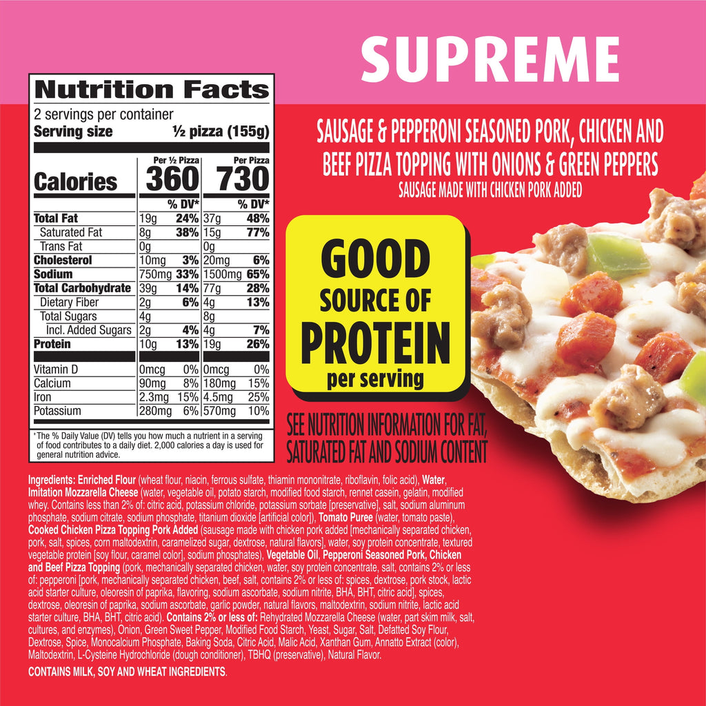 Totino's Supreme Thin Crust Party Pizza Frozen 10.9 Oz