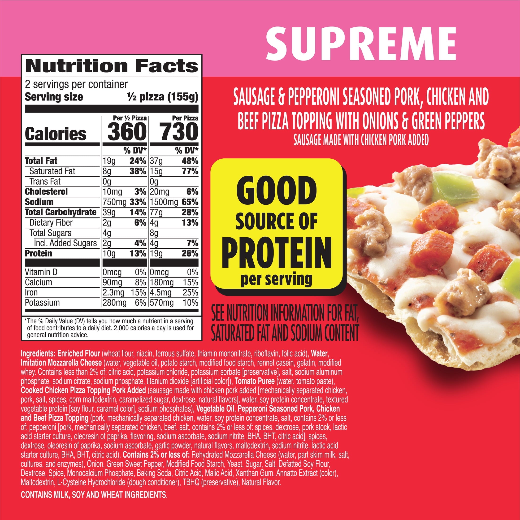Totino's Supreme Thin Crust Party Pizza Frozen 10.9 Oz