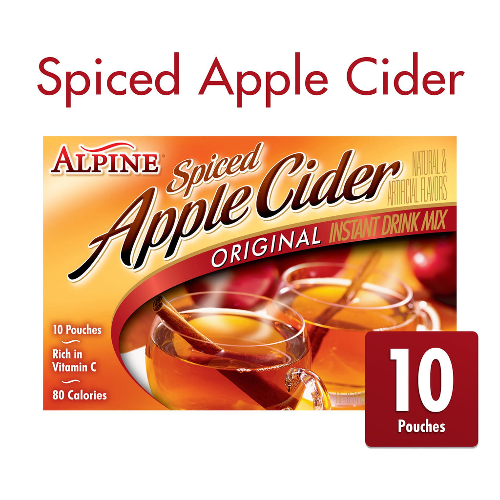 Alpine Spiced Cider Original Powdered Drink Mix Apple 10 Pouches