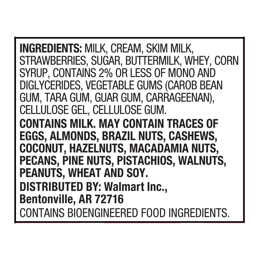 Great Value Strawberry Ice Cream 48 Fl Oz