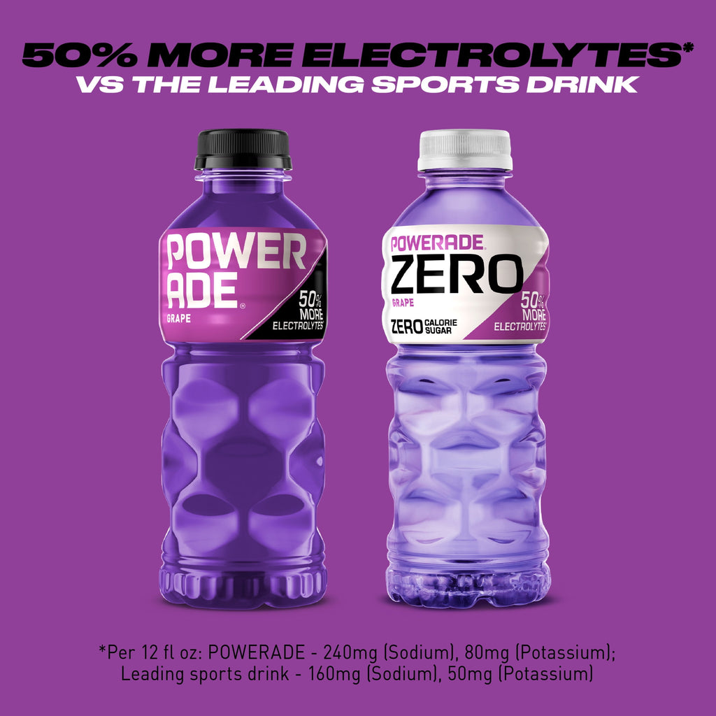 Powerade Zero Sugar Grape Electrolyte Sports Drink 20 fl oz 8 Count