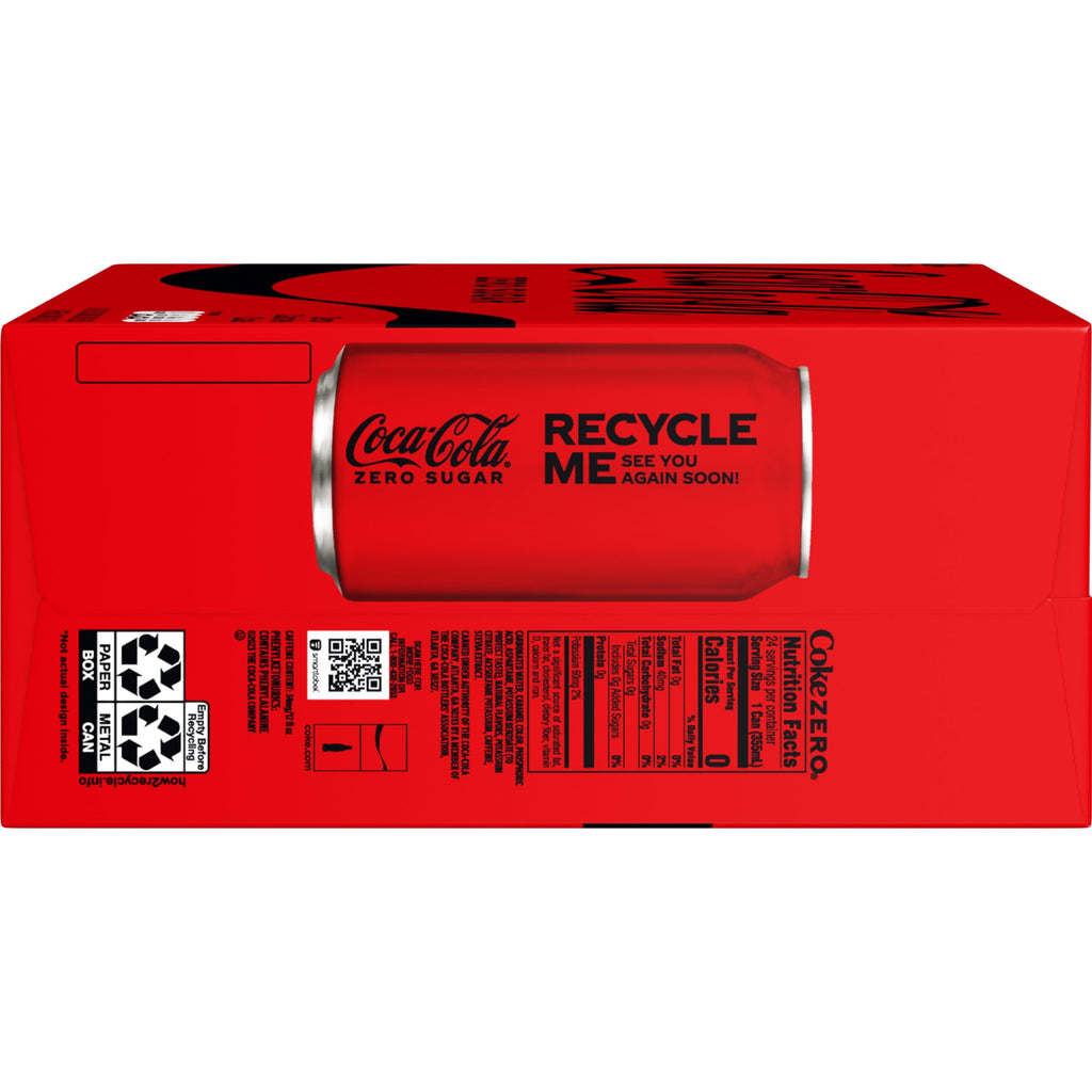Zero Sugar Soda Pop Cans 12 Fl Oz 24 Pack Coca-Cola
