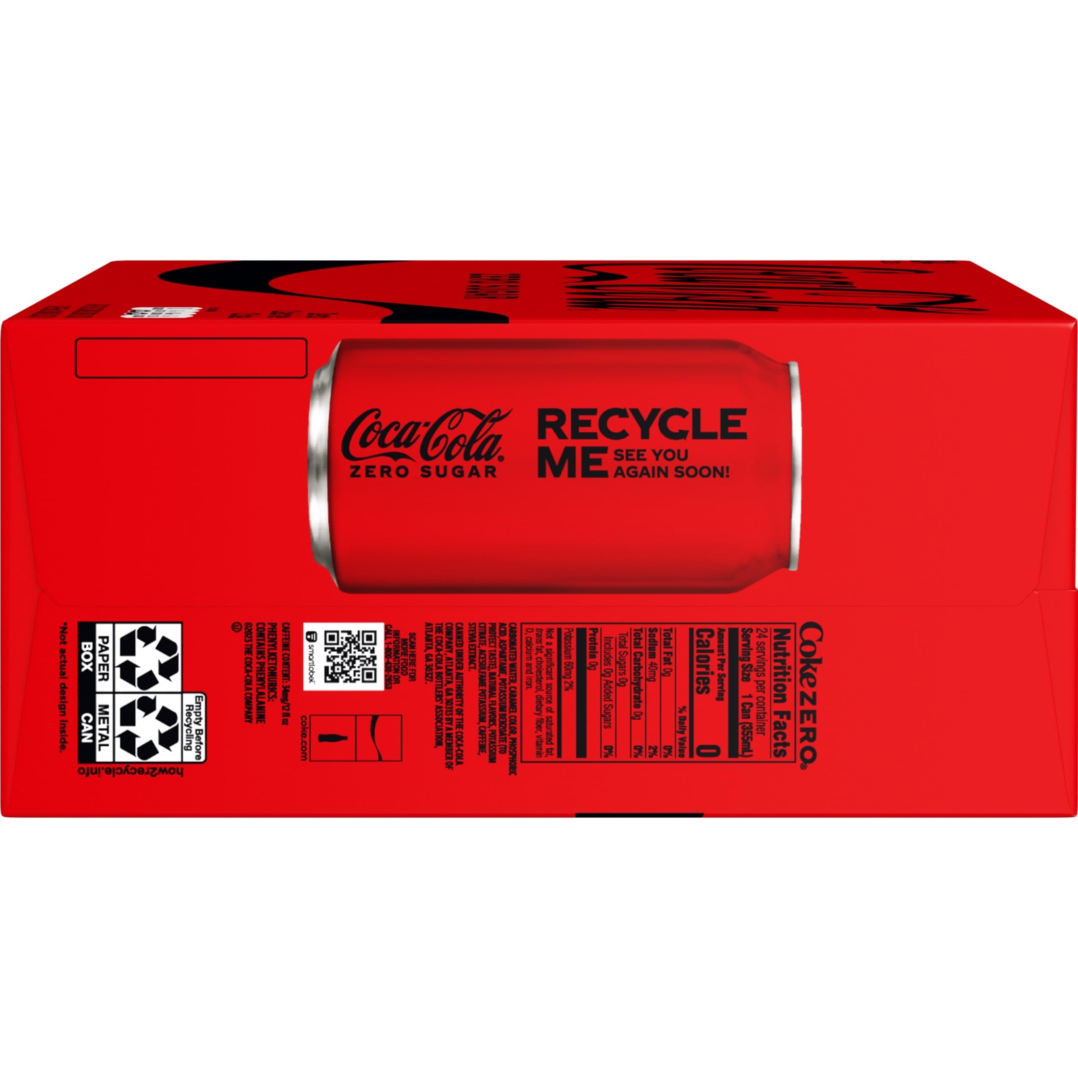 Zero Sugar Soda Pop Cans 12 Fl Oz 24 Pack Coca-Cola