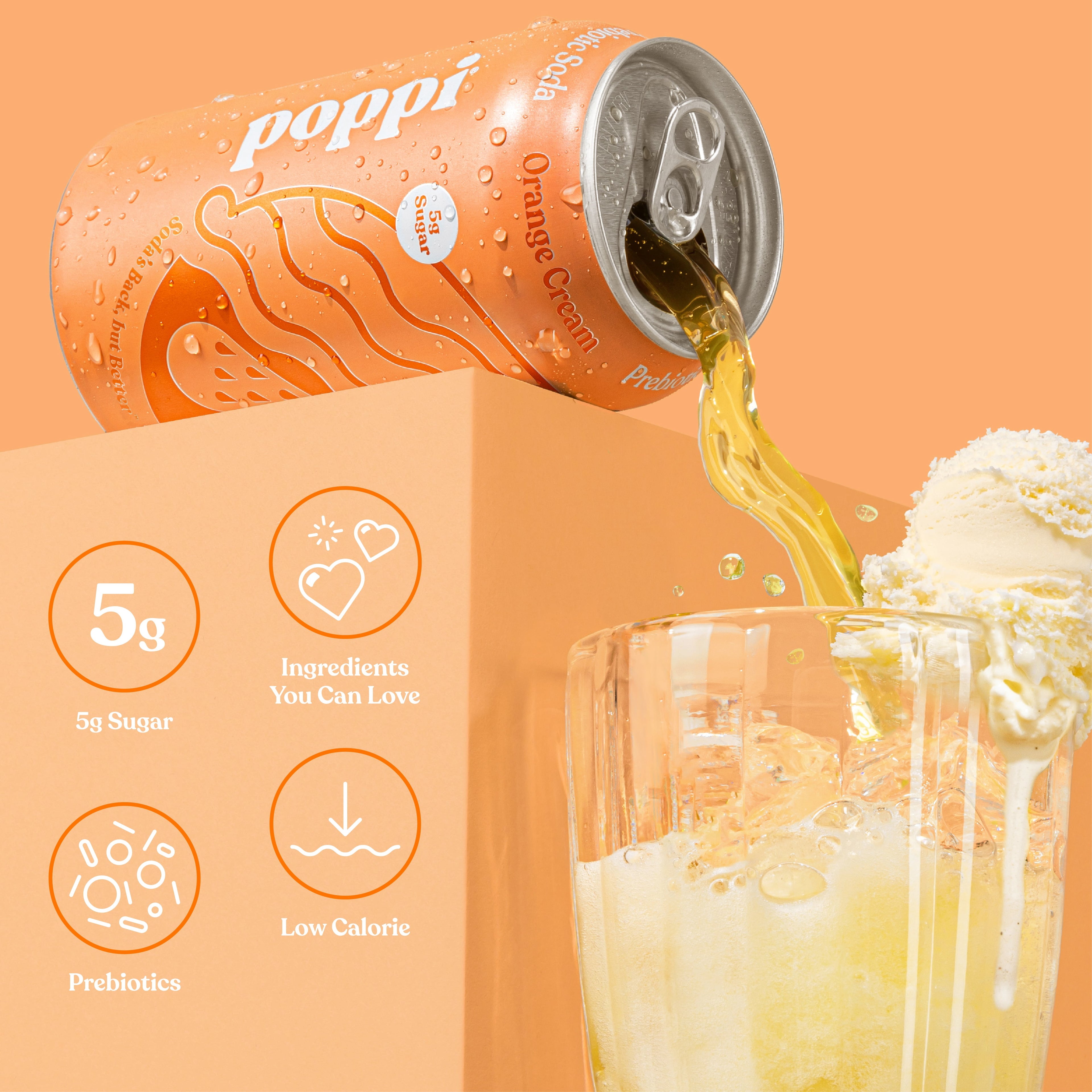 poppi Orange Cream Prebiotic Soda Can 12 Fl Oz 1 Pack