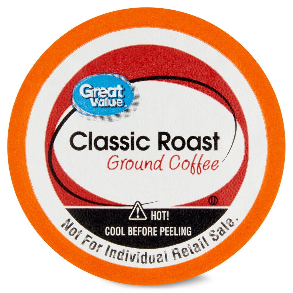 Great Value Classic Roast Medium Roast Ground Coffee Pods 12 Count